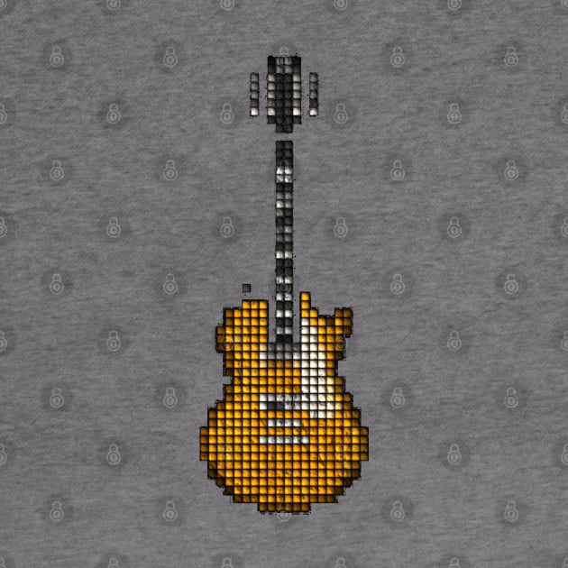 Tiled Pixel Slack Goldtop Guitar Upright by gkillerb